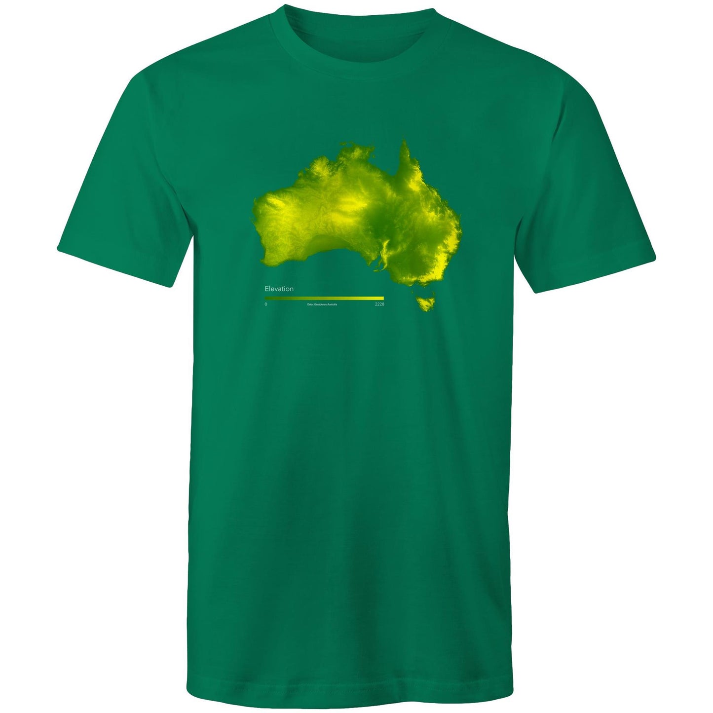 Australia Elevation Map Bold